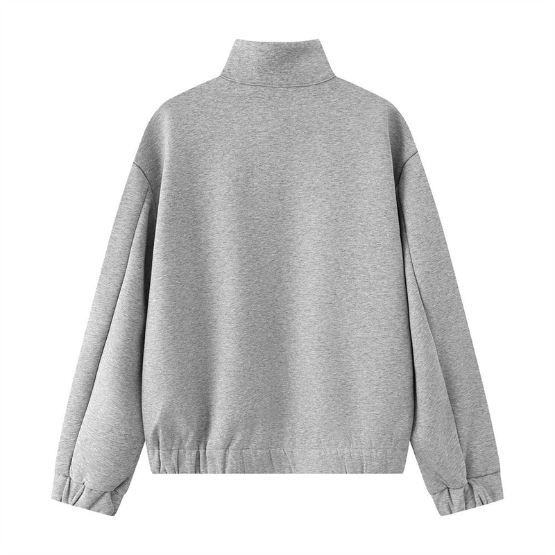 Sweat-shirt homme à col montant et quart de zip – Coupe oversize