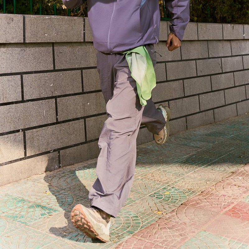 Baggy Wide-Leg Parachute Pants – Unisex Drawstring Jogger with Elastic Waist