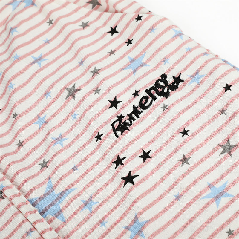 Star & Stripe Wide-Leg Lounge Pants – Flared Casual Trousers