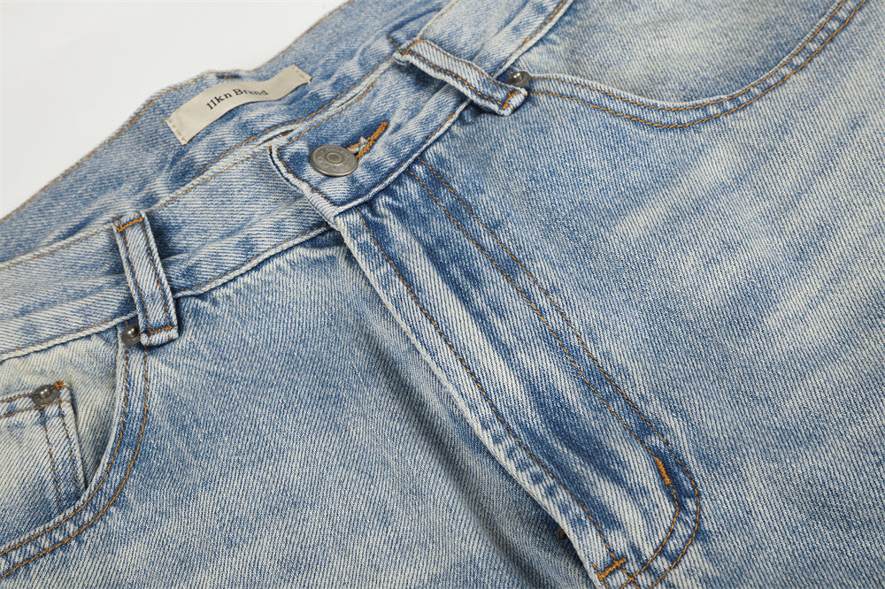Wide-Leg Jeans – American Vintage Washed Light Blue Baggy Straight Denim