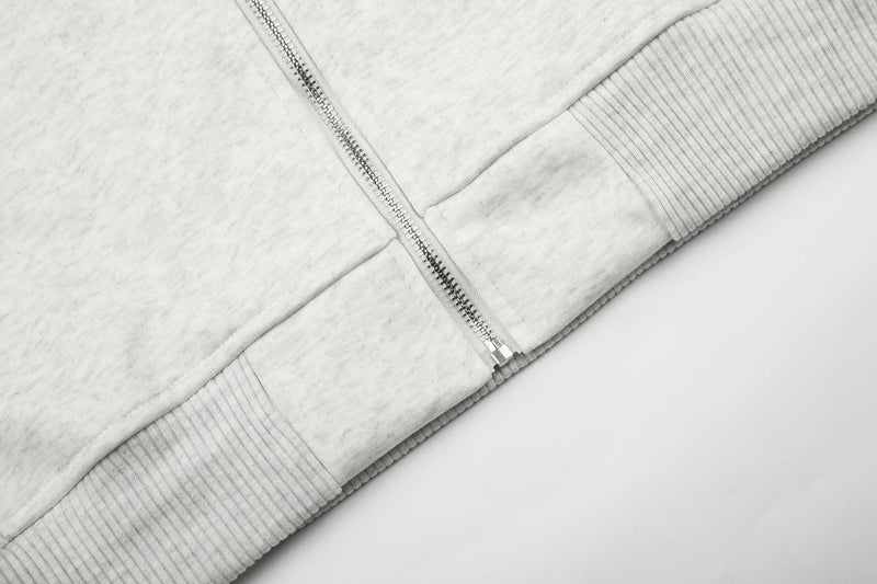 Sweat à capuche zippé à motif chat avec bordure en fausse fourrure