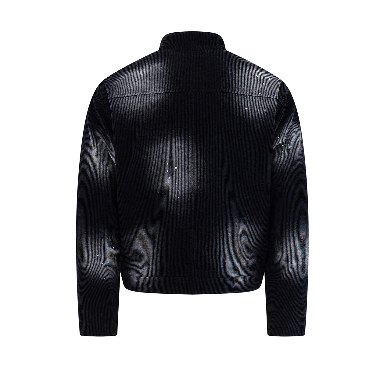 Veste moto en velours côtelé – Style biker noir délavé et usé