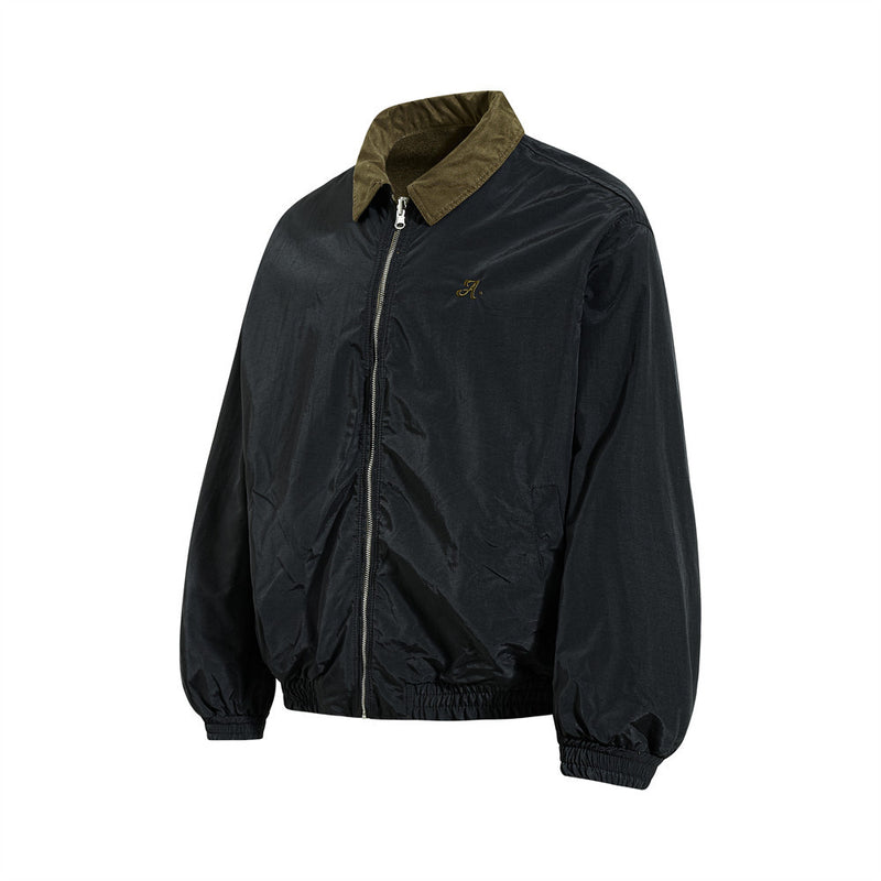 Reversible Oversized Bomber Jacket – Contrast Collar, Dual-Wear Workwear Style
