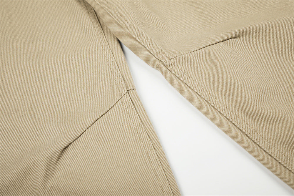 Men's Wide-Leg Barrel Pants with Decorative Button Detail