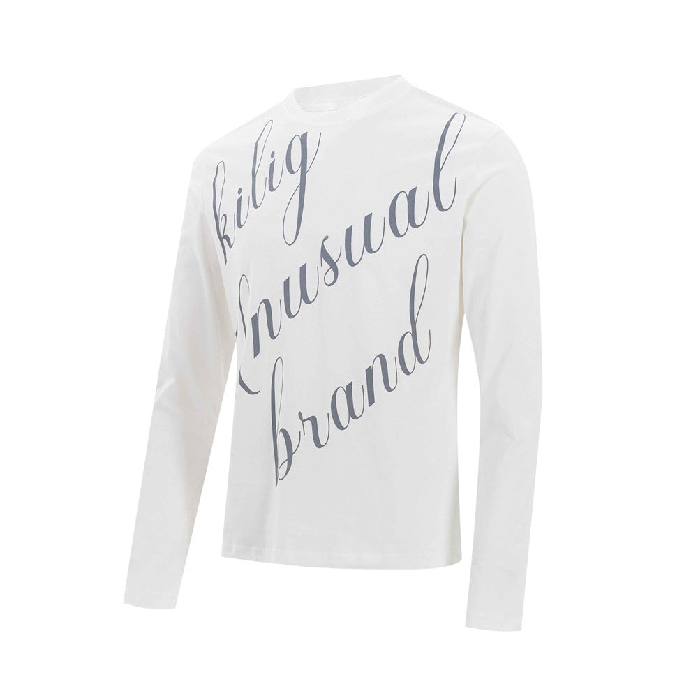 Men's Long Sleeve Script Graphic T-Shirt – Relaxed Fit