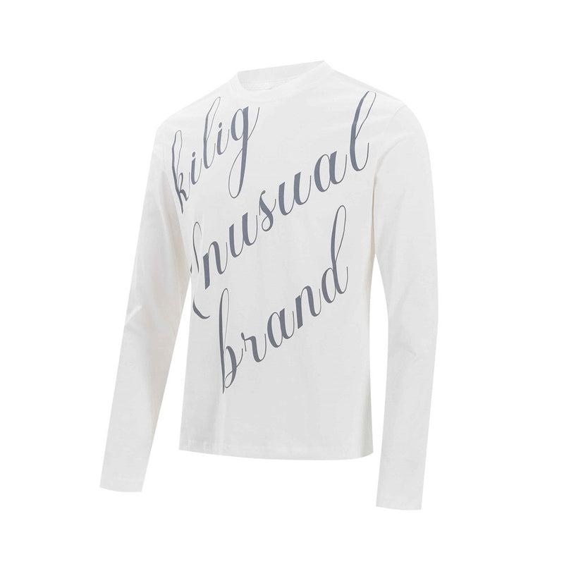 Men's Long Sleeve Script Graphic T-Shirt – Relaxed Fit