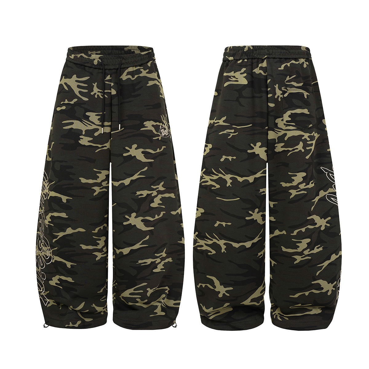 Wide-Leg Camo Sweatpants – Baggy Streetwear Joggers with Drawstring Waist