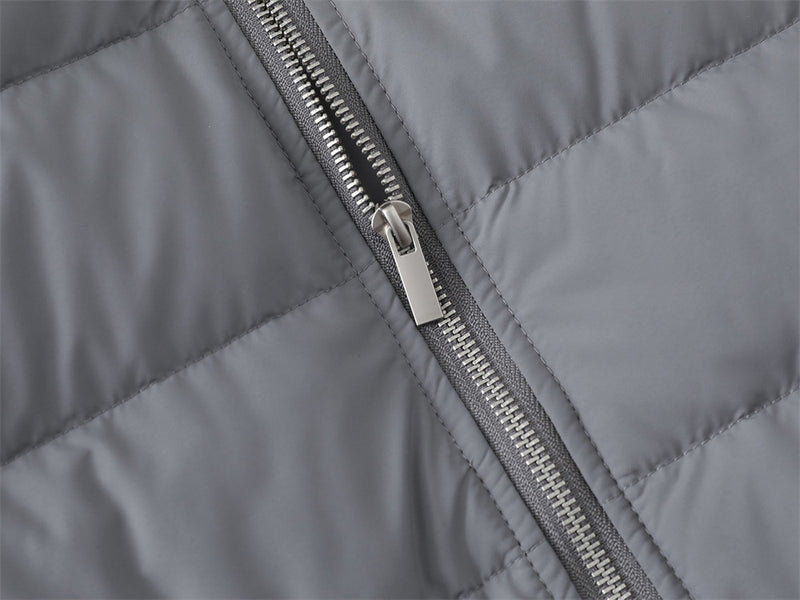 Herren-Hybrid-Pufferjacke mit Fleeceärmeln, Stehkragen und Doppelzipper