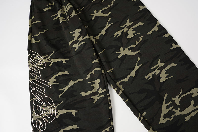 Wide-Leg Camo Sweatpants – Baggy Streetwear Joggers with Drawstring Waist