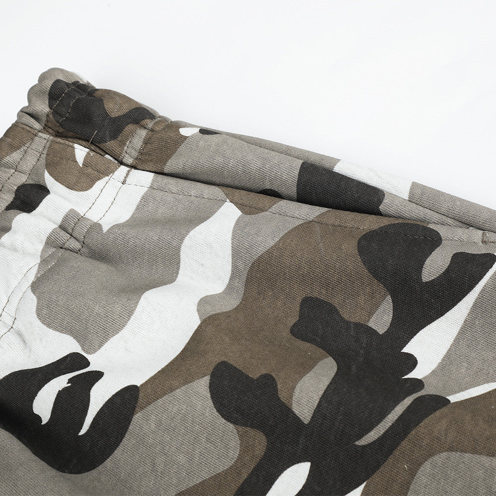 Camo Wide-Leg Sweatpants – Men's Relaxed Fit Drawstring Jogger Pants