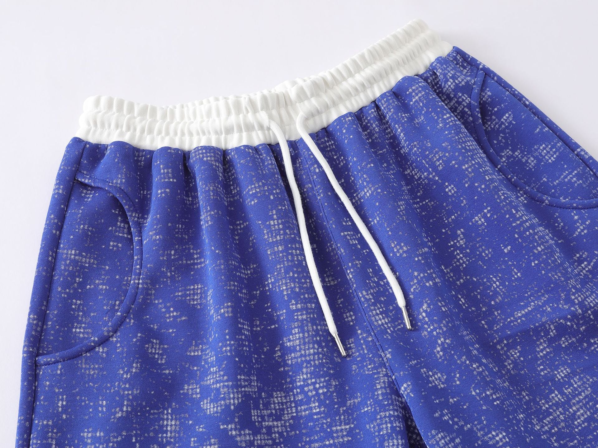 Pantalon de survêtement à jambes larges en maille jacquard délavée streetwear