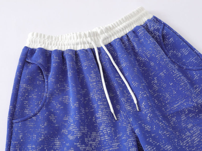 Pantalon de survêtement à jambes larges en maille jacquard délavée streetwear