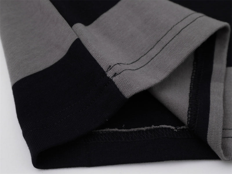 Striped Rugby Polo Shirt – Long Sleeve Color-Block Oversized Fit with Letter