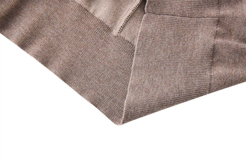 Men's Mock Neck Button-Placket Pullover Sweater