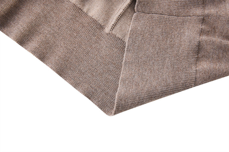 Men's Mock Neck Button-Placket Pullover Sweater