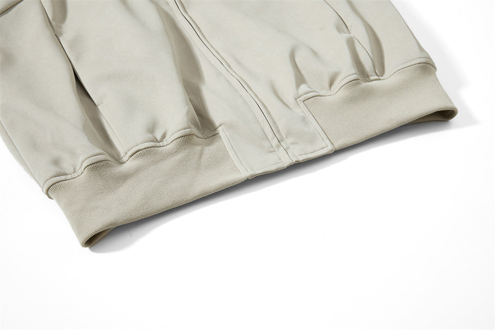 Blouson bomber homme oversize en similicuir PU – Col montant et zip intégral