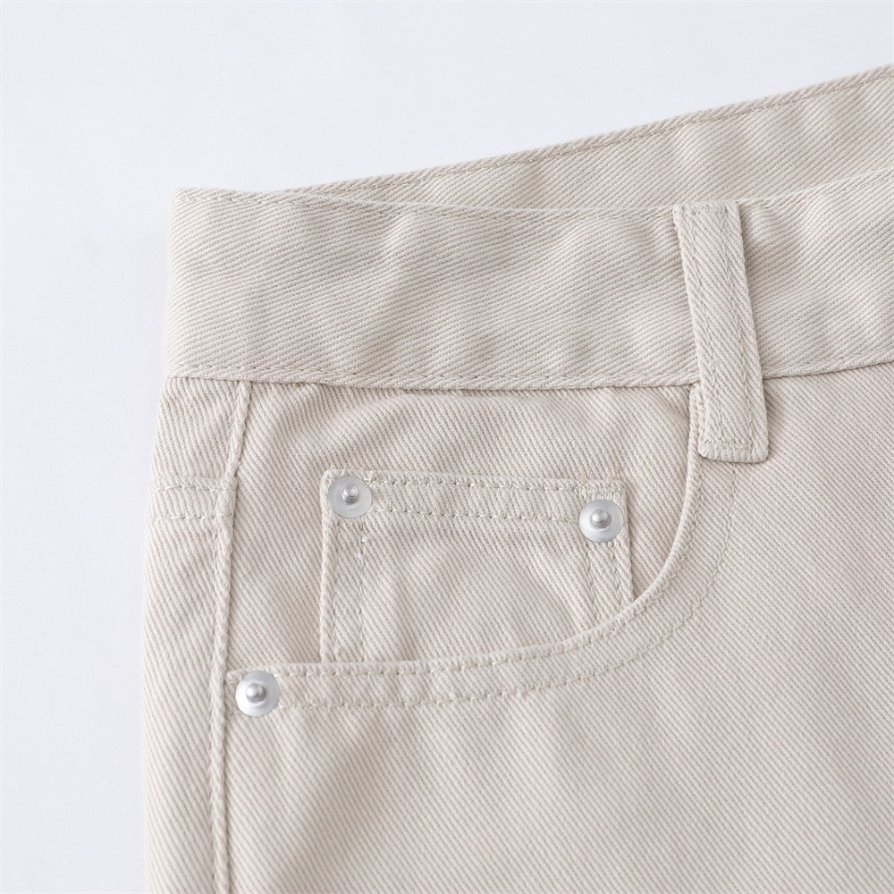 Tribal Print Wide-Leg Jeans – Men's Streetwear Straight Baggy Pants