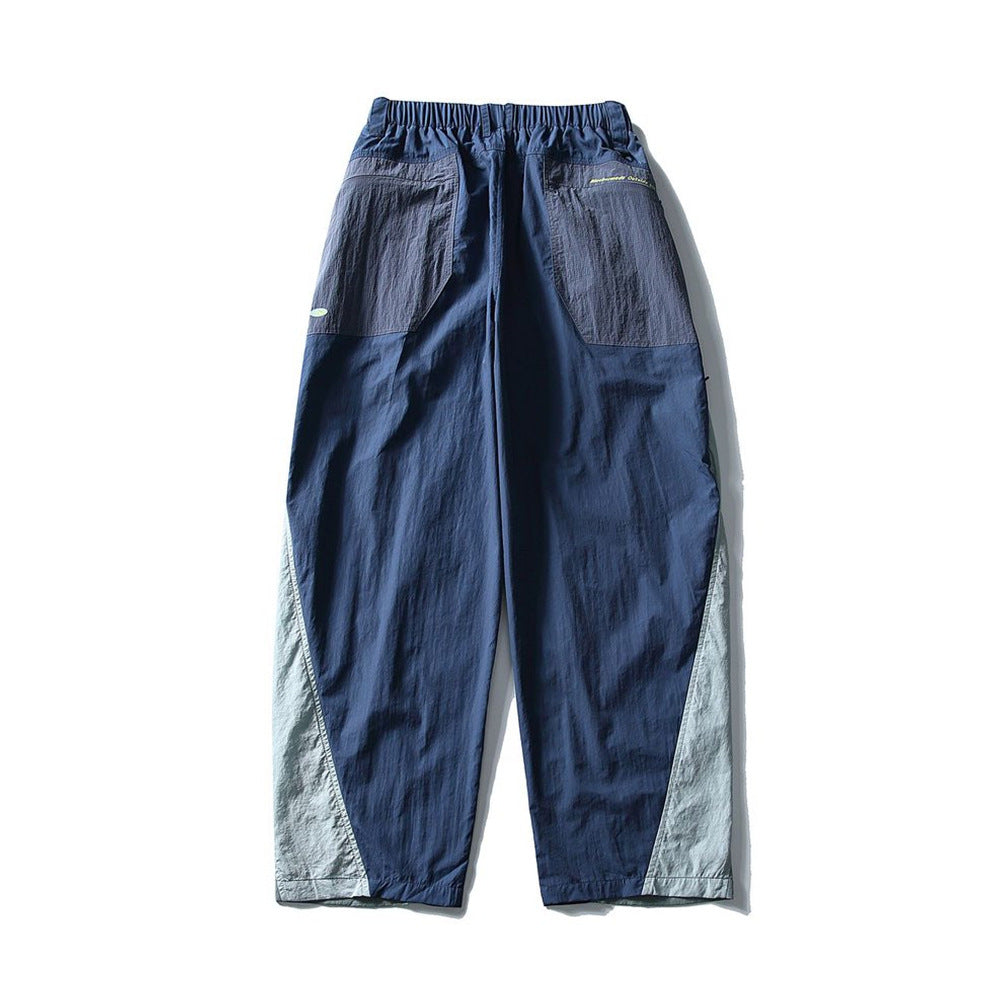 Wide-Leg Colorblock Track Pants – Relaxed Fit Outdoor Sport Trousers