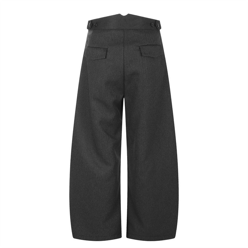 Wide-Leg Pleated Trousers – High-Waist Oversized Silhouette