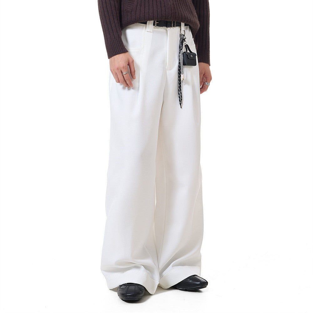Herrenhose mit weitem Bein und Bundfalten – Loose Fit, unifarben