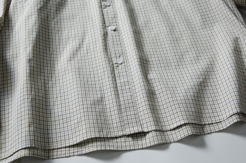 Oversized Plaid Long Sleeve Shirt – Relaxed Fit Japanese-Inspired Button-Up