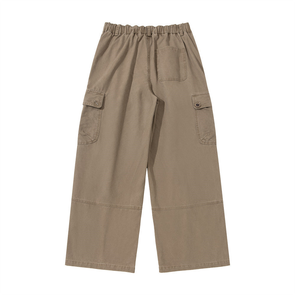 Wide-Leg Cargo Pants – Relaxed Fit Multi-Pocket Straight Trousers