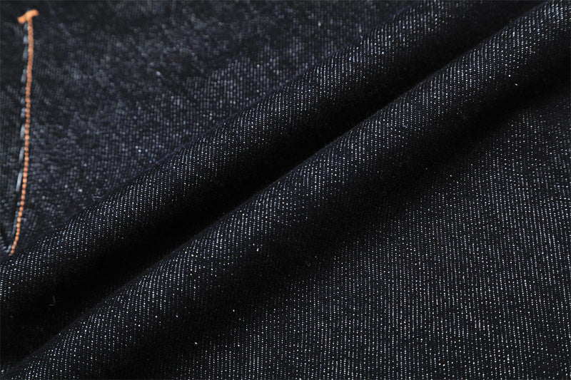 Wide-Leg Raw Denim Jeans – High Street Diagonal Seam Detail