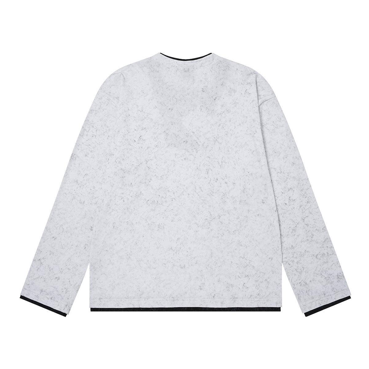 Gothic Graphic Long Sleeve Shirt – Oversized Religious Print, Zip Neckline