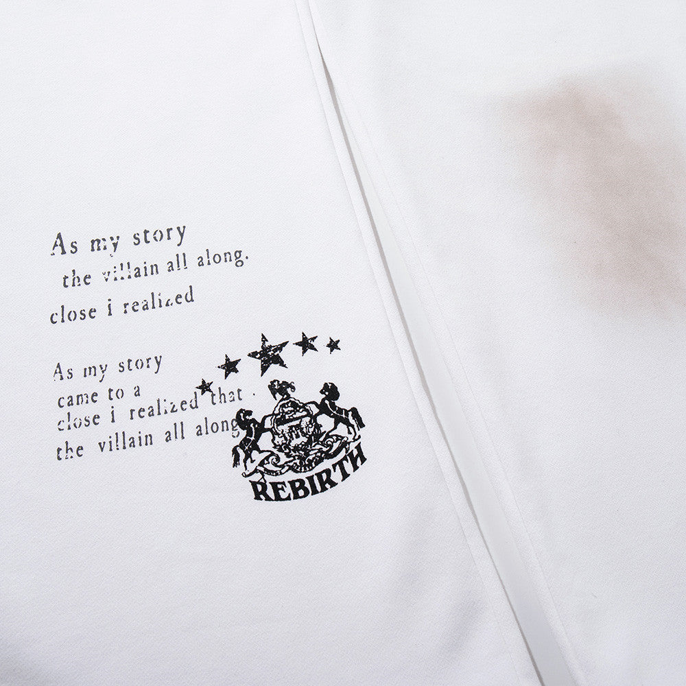 Pantalon de survêtement baggy large à imprimé graphique effet usé – Vintage Soul Rebirth