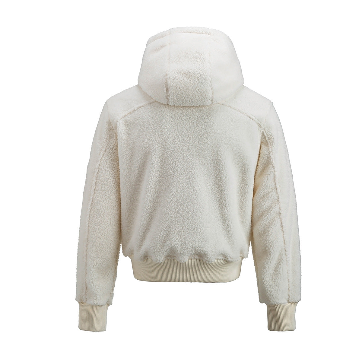 Sherpa Fleece Zip-Up Hoodie Jacket – Varsity Embroidered Teddy Coat