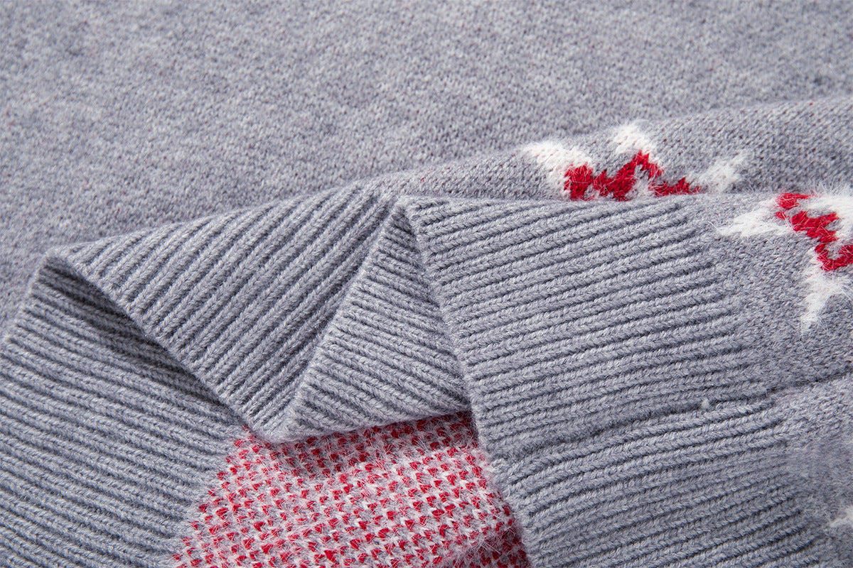 Fair Isle Jacquard Knit Cardigan Sweater – Vintage Christmas Pattern