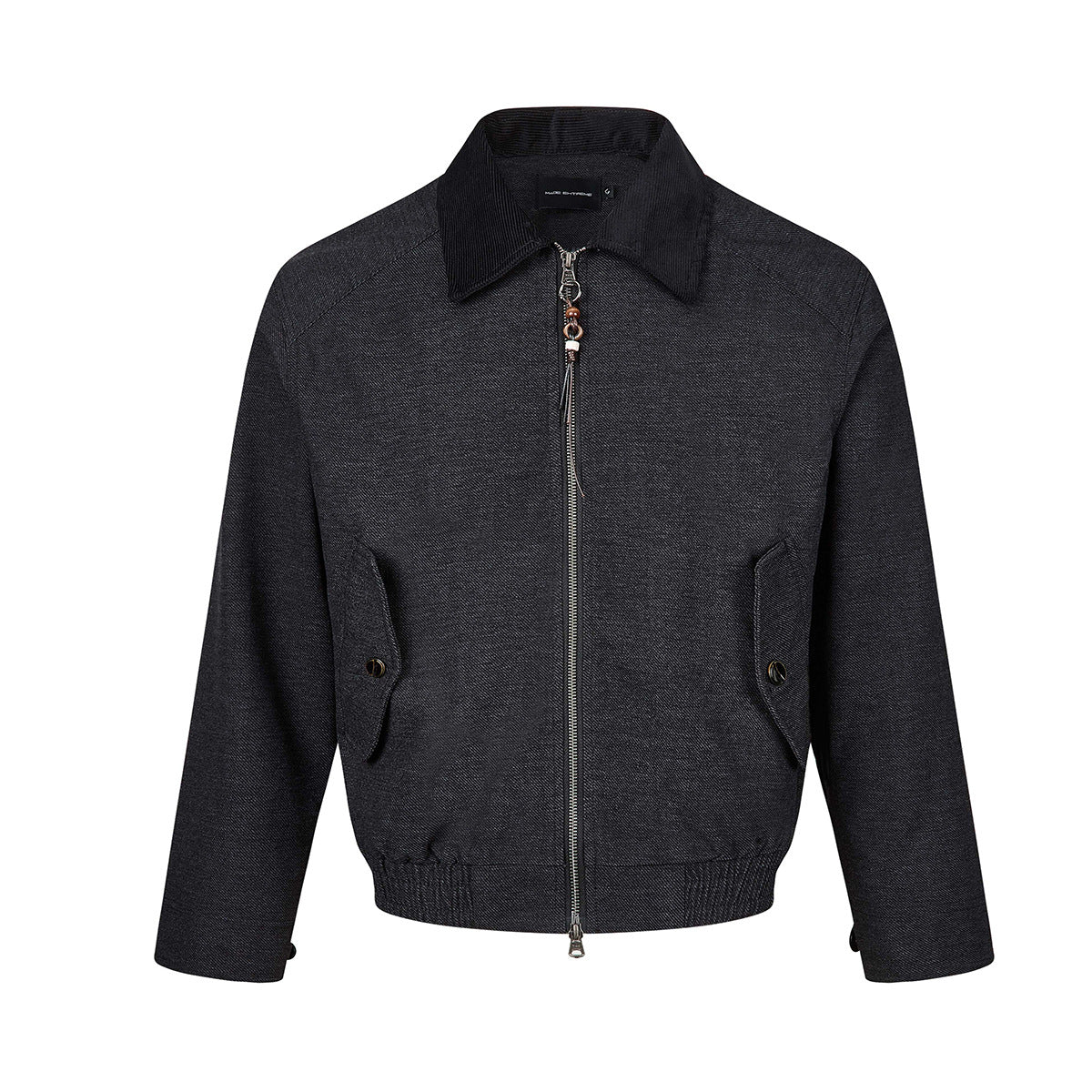 Men's Retro Harrington Jacket – Corduroy Collar, Full-Zip Bomber
