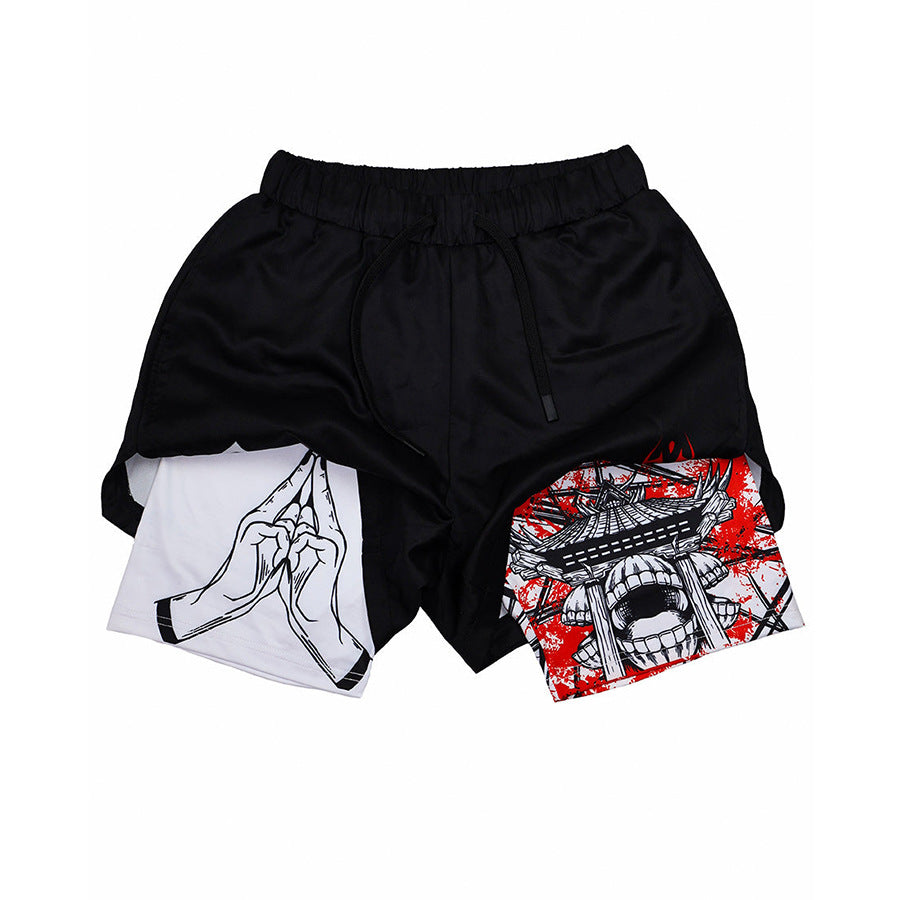 Jujutsu Kaisen Domain Expansion Gym-Shorts – Anime-Workout-Shorts für Herren & Damen | Cursed Shrine Fitnessbekleidung