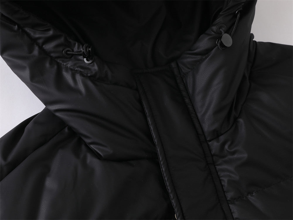 Doudoune noire à capuche pour homme – Coupe oversize, matelassage et duvet
