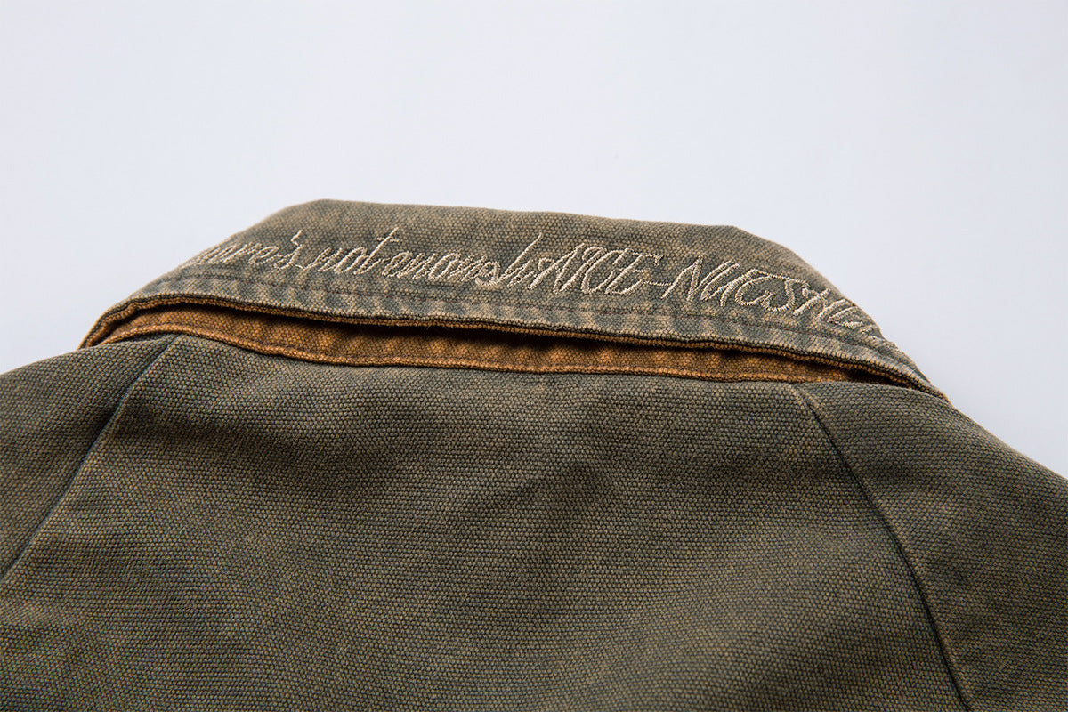 Veste-chemise en jean délavé effiloché – Surchemise patchwork déconstruite