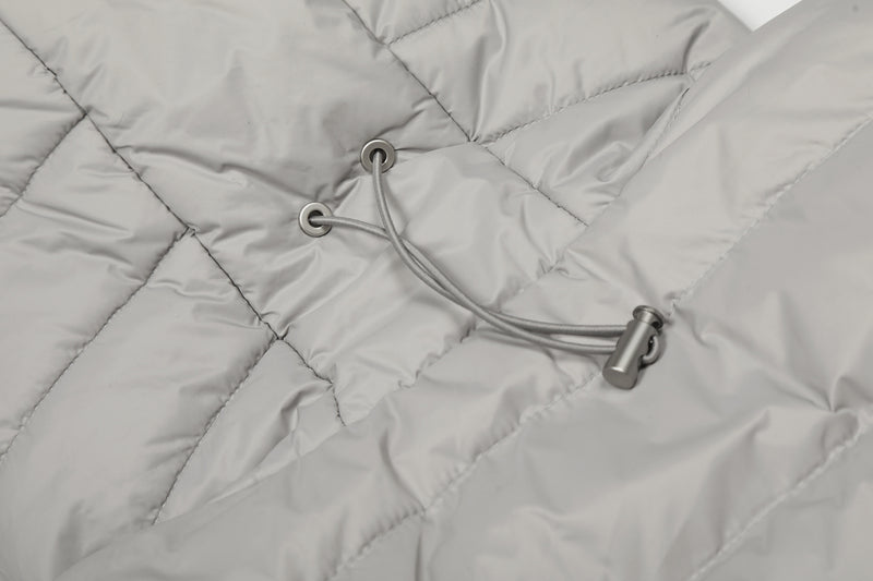 Hooded Puffer Vest Cable-Knit Sleeve Down Jacket – Retro Spliced Outerwear