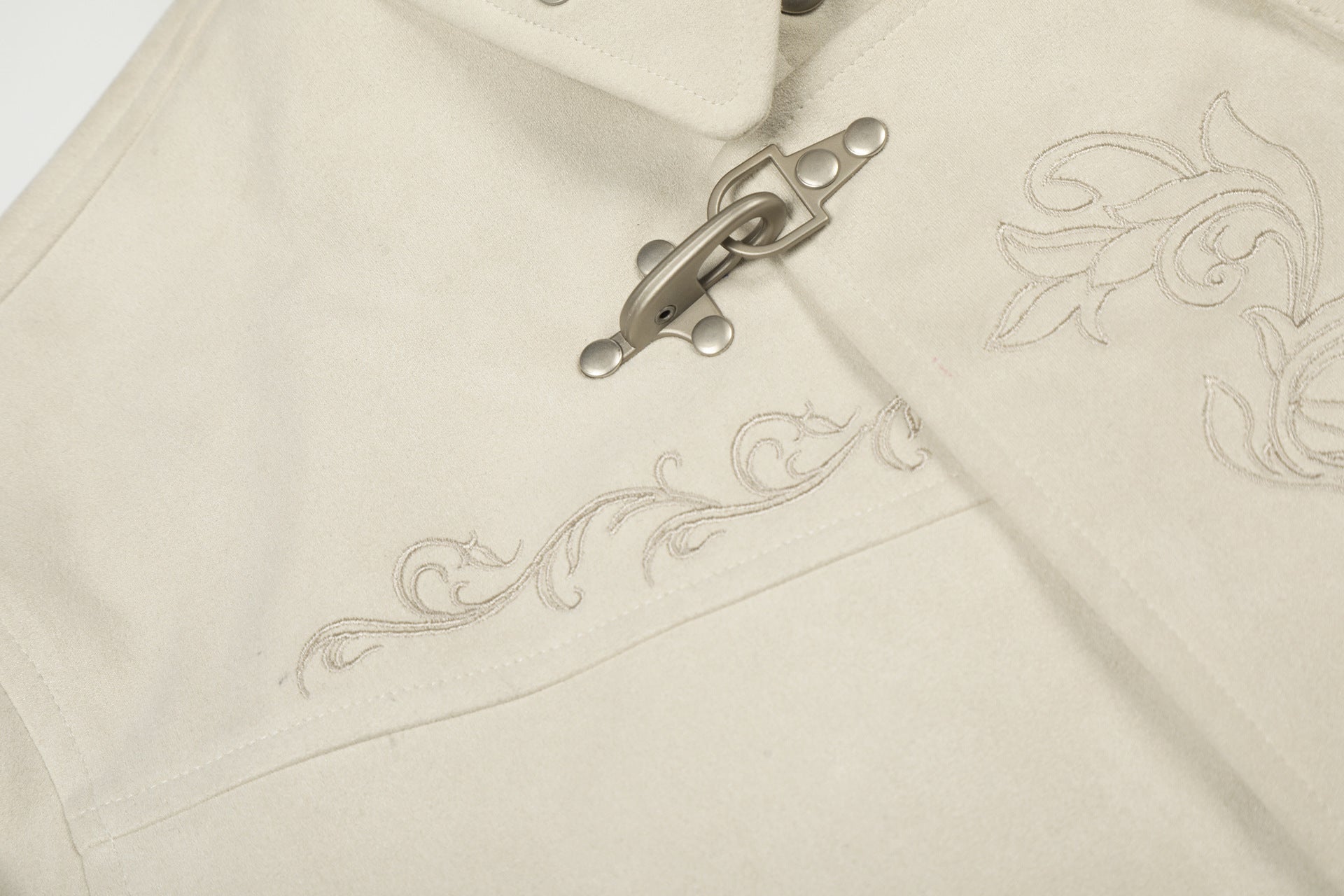 Veste en daim à fermoirs brodés – Style vintage américain Detroit pour homme