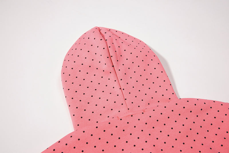 Sweat à capuche zippé anime – Sweat court à pois avec illustration d’ange