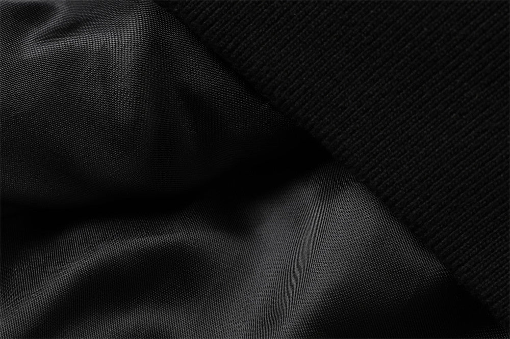 Chaqueta bomber corta para hombre con tiras de hebilla y cuello alto – Cazadora utilitaria con cremallera