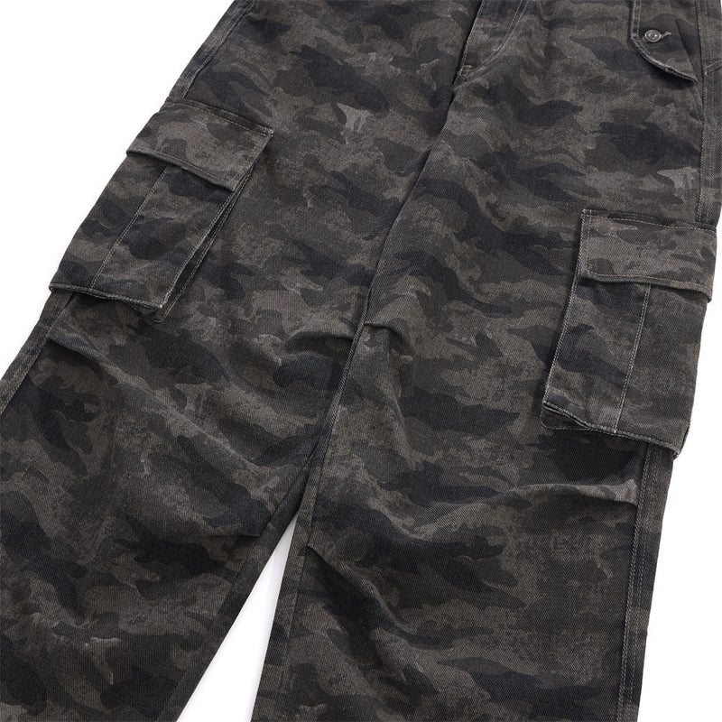 Cargohose für Herren – Loose Fit, weites Bein, Camouflage und Denim mit mehreren Taschen