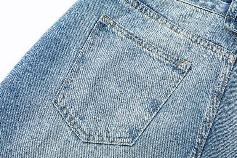 Wide-Leg Jeans – American Vintage Gradient Wash, Distressed Baggy Fit