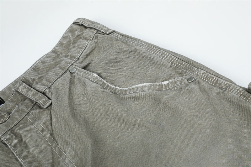Jean carpenter large – Pantalon homme gris délavé déstructuré à coupe droite