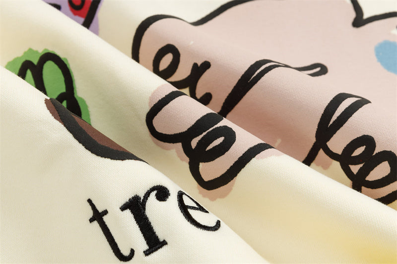 Hoodie mit Karomuster, Raglanärmeln und Cartoon-Print – Relaxed Fit für Herren
