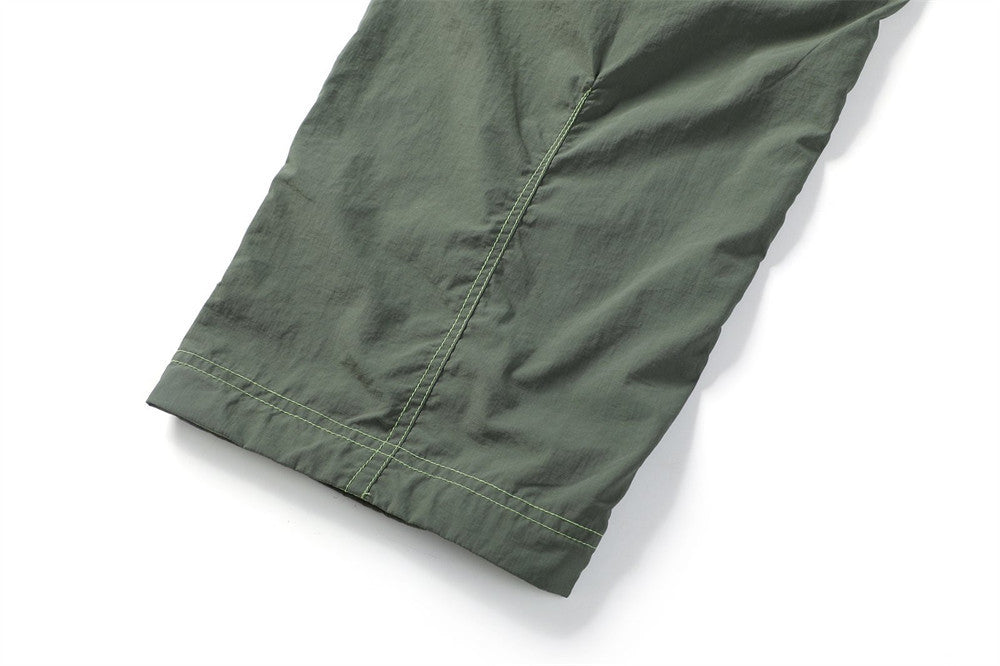 Cargo Work Pants for Men – Wide-Leg Multi-Pocket Utility Trousers with Contrast