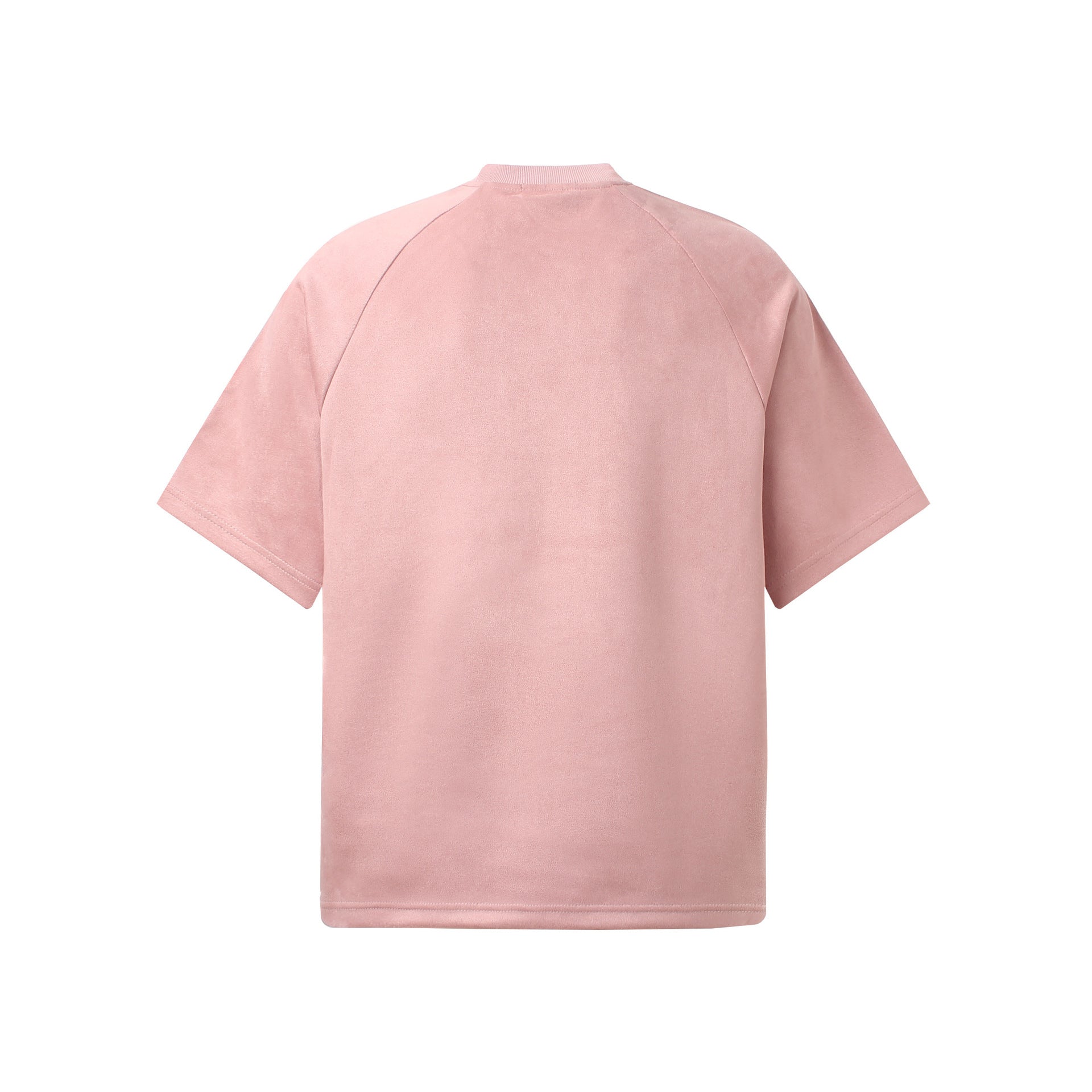 GLFSMADE Colorblock Suede Panel Short Sleeve T-Shirt