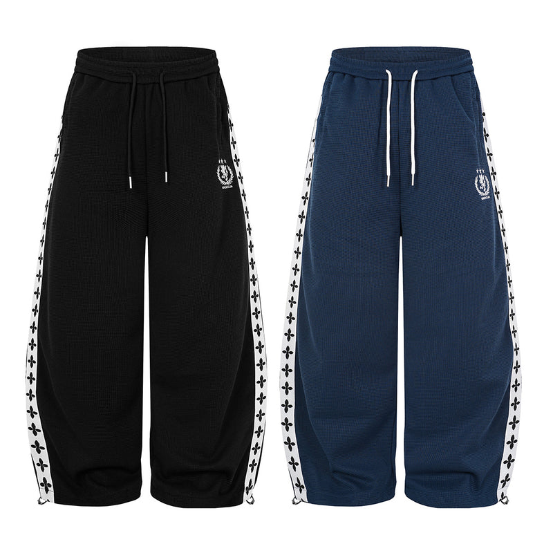 Retro-Trainingsjacken- & Sweathosen-Set – Stehkragen mit Reißverschluss und Fleur-de-Lis-Seitenstreifen