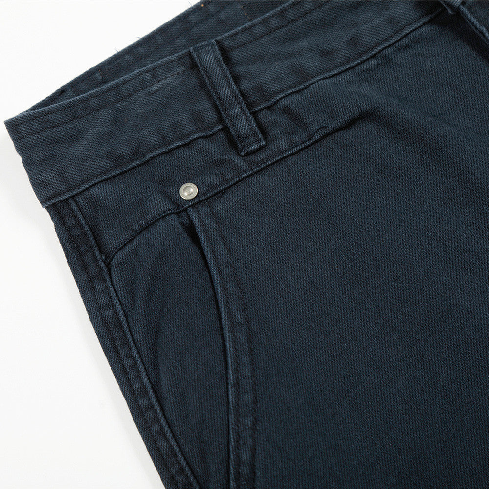 Wide-Leg Straight-Cut Trousers – Men's Relaxed Utility Pants with Back Pocket