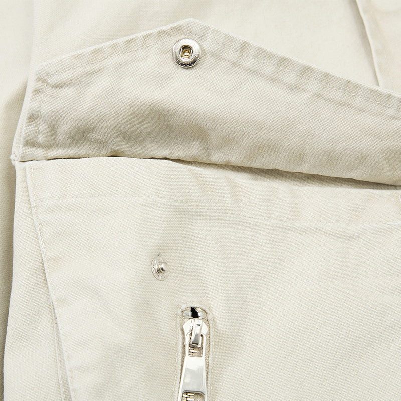Men's Cargo Bomber Jacket with Multi-Pocket Stand Collar, Relaxed Fit