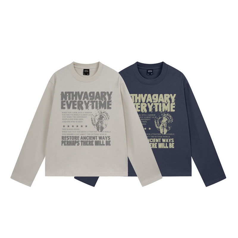 Long Sleeve Graphic Print Oversized Crew Neck Tee – NTHVAGARY Everytime