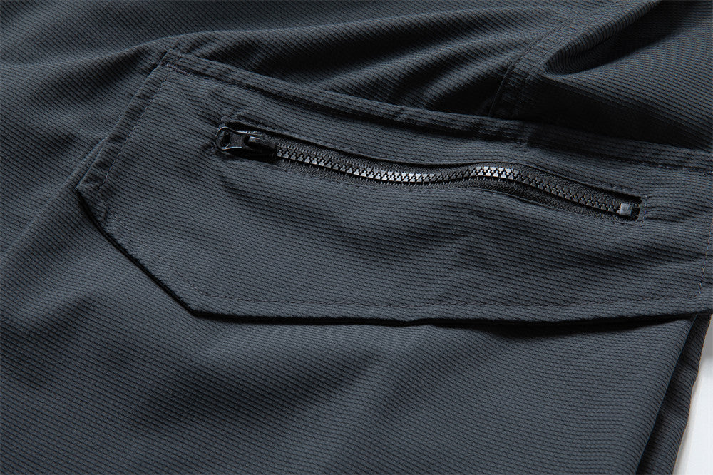 Wide-Leg Cargo Pants – Pleated Parachute Nylon, Relaxed Fit